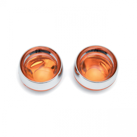 KURYAKYN DEEP DISH BEZELS W/AMBER LENSES, CHROME