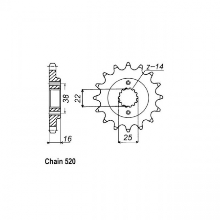 JT FRONT SPROCKET 736.15