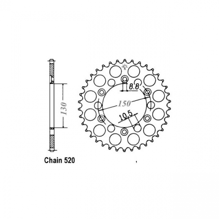 JT REAR SPROCKET 245/305.42