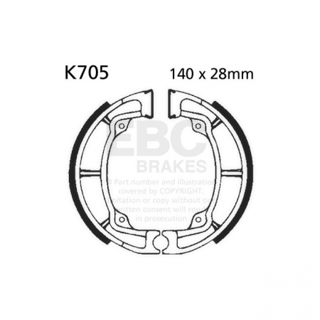 EBC GROOVED BRAKE SHOES