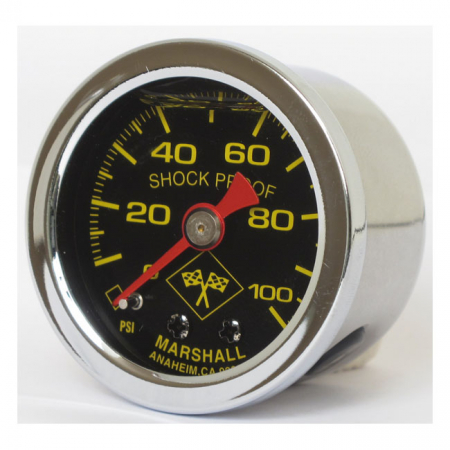 MARSHALL OIL PRESSURE GAUGE, 0-100 PSI. STAINLESS HOUSING