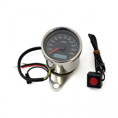 STOKER, ELECTRONIC SPEEDOMETER. 60MM. BLACK FACE