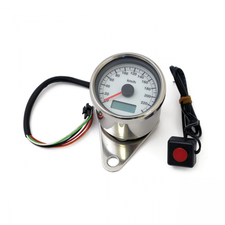 STOKER, ELECTRONIC SPEEDOMETER. 60MM. WHITE FACE