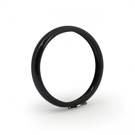 BATES STYLE HEADLAMP TRIM RING. 4-1/2". GLOSS BLACK