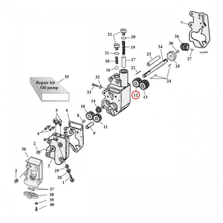 JIMS, RETURN GEAR, DRIVEN. OIL PUMP