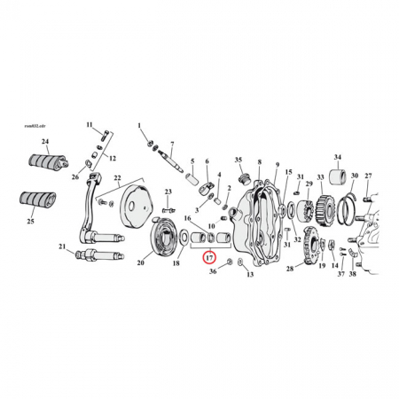 JIMS, KICKSTART SHAFT BUSHING KIT. STD