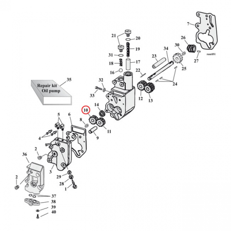 JIMS, FEED GEAR, DRIVEN. OIL PUMP