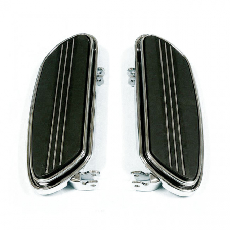 RUNWAY RIDER FLOORBOARDS, 1" EXTENDED. CHROME