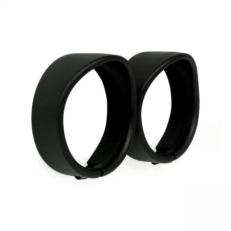 RECESSED TRIM RINGS WITH VISOR. 4.5" SPOTLAMP. BLACK WRINKLE