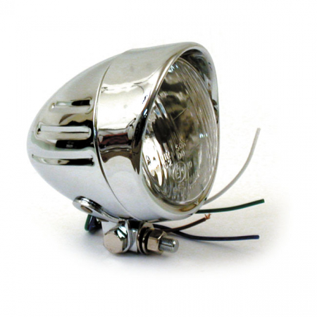 4" HEADLAMP, RIBBED  BULLET & VISOR