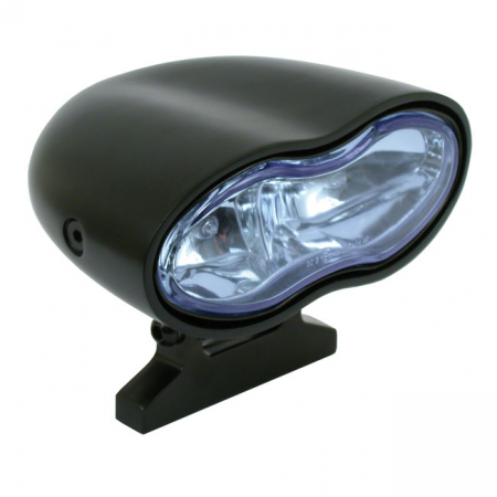 OVAL DOUBLE HEADLAMP BLACK, BLUE LENS EC