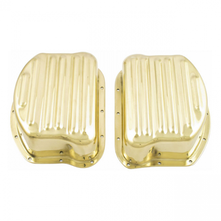 PAUGHCO, ROCKER COVERS. RIBBED STYLE BRASS. POLISHED