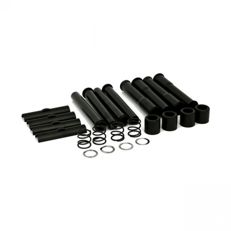 COMPLETE 66-E79 SHOVEL PUSHROD COVER KIT. BLACK