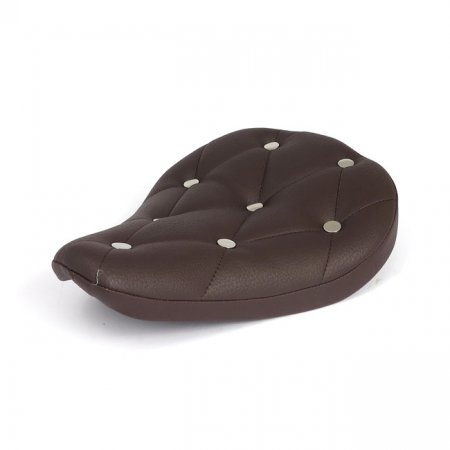 FITZZ, CUSTOM SOLO SEAT. BROWN/RIVETS. SMALL. 4CM THICK