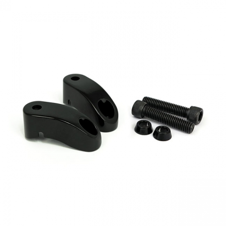 SHORTENED TURN SIGNAL MOUNT KIT. FRONT, GLOSS BLACK