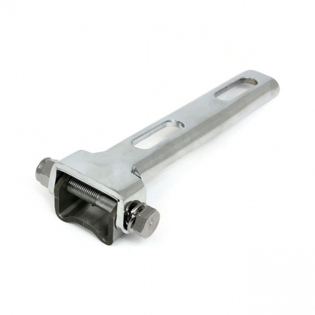 UNIVERSAL SOLO SEAT HINGE, SQUARE MOUNT, WELD-ON. CHROME