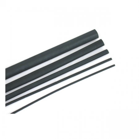 HEAT SHRINK TUBE. 120CM, 3/8" (9.5 TO 4.8MM). BLACK