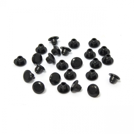 PUSH-IN MUSHROOM ALLEN HEAD PLUGS 1/4". BLACK