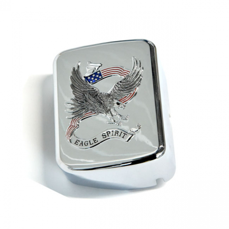 CUSTOM COIL COVER. EAGLE. CHROME