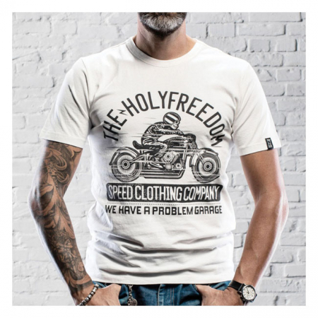 HOLY FREEDOM SKELETON RIDER T-SHIRT OFFWHITE