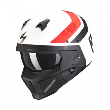 SCORPION COVERT-X T-RUST HELMET MATTE WHITE/RED