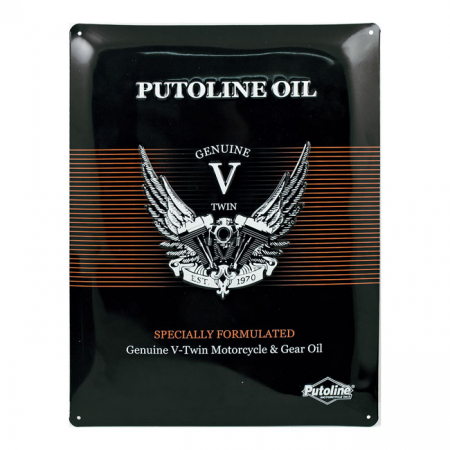 PUTOLINE OIL, METAL EMBOSSED SIGN WITH LOGO