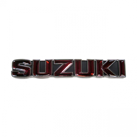 SUZUKI GAS TANK EMBLEM, BLACK/RED