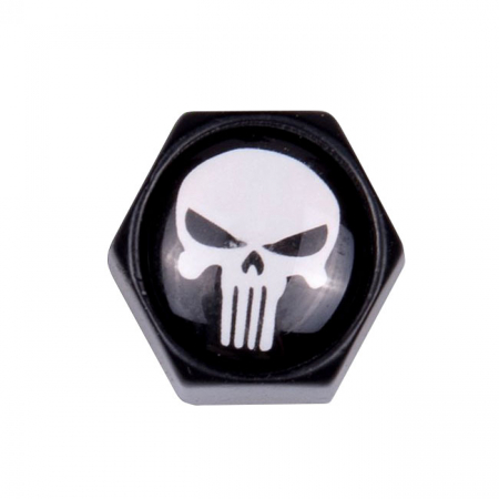 TRIK TOPZ, BLOCK SKULL VALVE CAPS. BLACK/WHITE