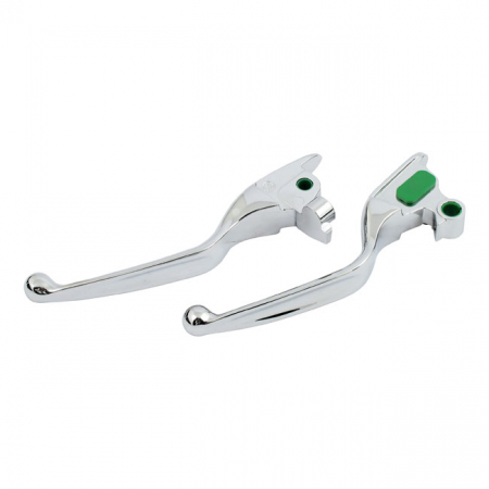 HANDLEBAR LEVER KIT WIDE BLADE, GROOVED. CHROME