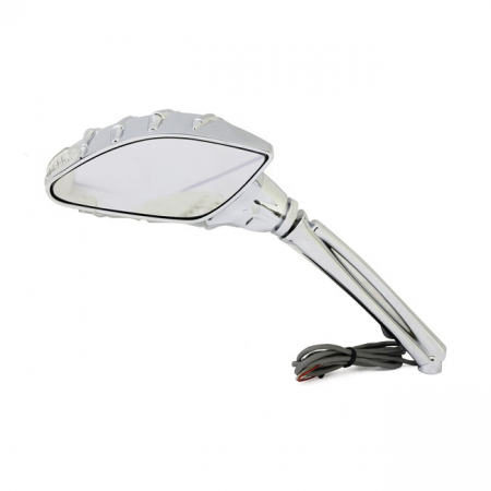 SKELETON MIRROR SET WITH LED TURN SIGNALS. CHROME