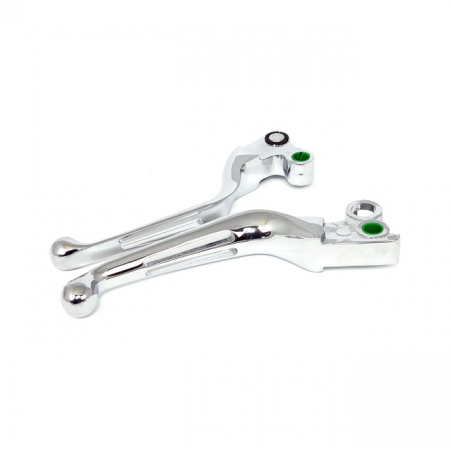 HANDLEBAR LEVER KIT WIDE BLADE 2-SLOT. CHROME