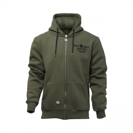 WCC MOTORCYCLE CO. ZIP HOODIE GREEN