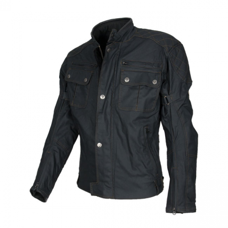 BY CITY BELFAST WAXED JACKET BLACK