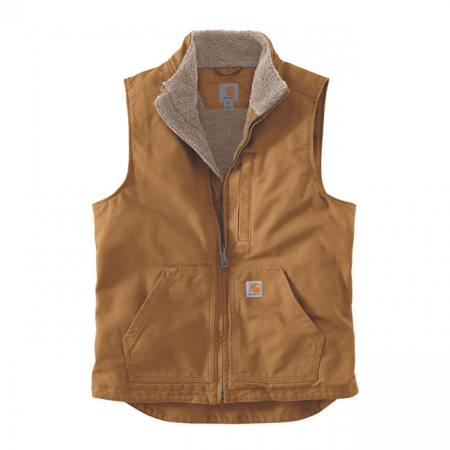 CARHARTT SHERPA-LINED MOCK-NECK VEST CARHARTTÂ®BROWN