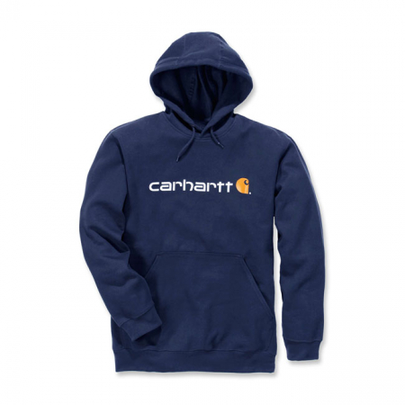 CARHARTT SIGNATURE LOGO HOODIE CARBON HEATHER