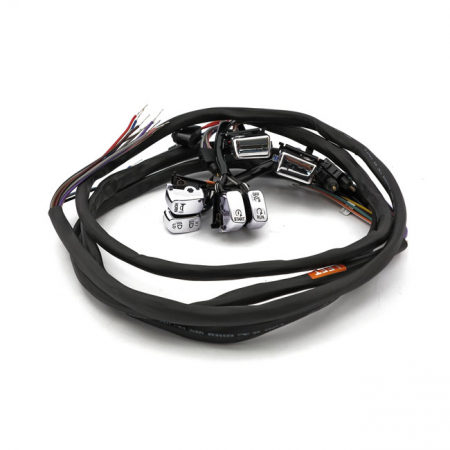 HANDLEBAR SWITCH & WIRING KIT. RADIO/CRUISE. LED. CHROME