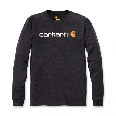 CARHARTT CORE LOGO LS SHIRT CARBON HEATHER