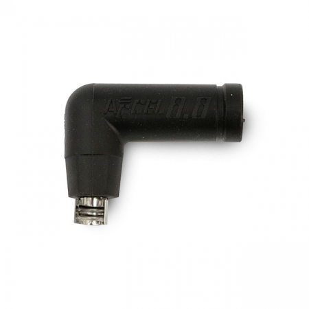 ACCEL, 8.8MM SPARK PLUG BOOT & TERMINAL. 90 DEGREE, BLACK