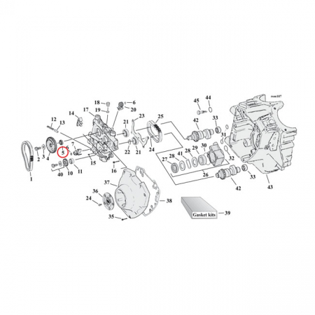 NOKKA-AKSELIN VETORATTAAN SHIMMI - SPACER CAM DRIVE GEAR .355 INCH