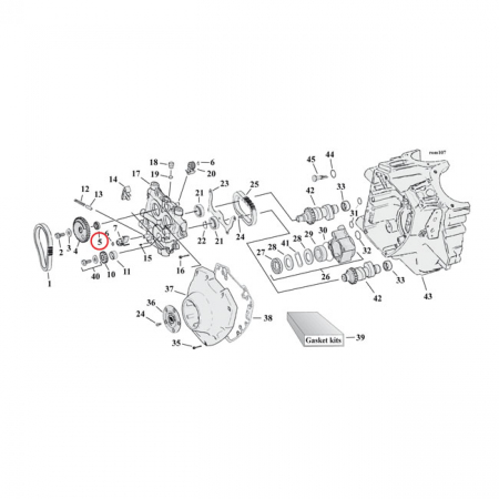 NOKKA-AKSELIN VETORATTAAN SHIMMI - SPACER CAM DRIVE GEAR .370 INCH