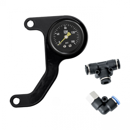 KILLER CUSTOM, M8 AIR RIDE GAUGE KIT. BLACK FACE GAUGE. 4MM