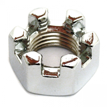 CHROME CASTLE NUT, 1/2"-20