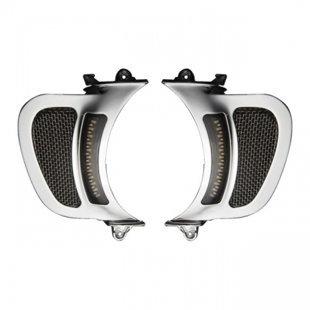 CUSTOM DYNAMICS, ROAD GLIDE LED VENT INSERTS. CHROME