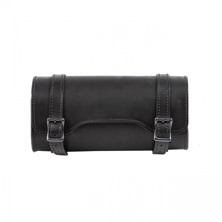 LEDRIE, 'SQUARE' LEATHER TOOL BAG. BLACK. 3 LITER