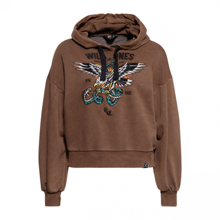 QUEEN KEROSIN WILD ONES HOODIE DARK BROWN