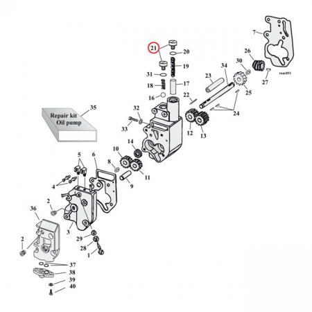 OIL PUMP & CRANKCASE PLUG SET, ALLEN