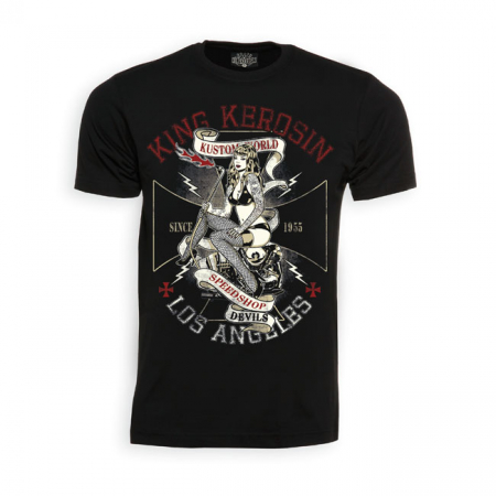 KING KEROSIN KUSTOM WORLD T-SHIRT BLACK