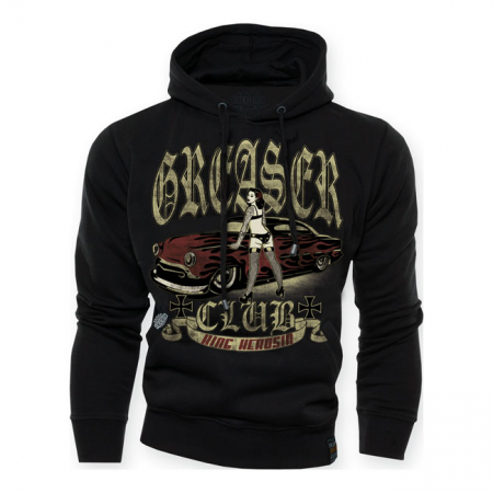 GREASER HOODIE, BLACK, S