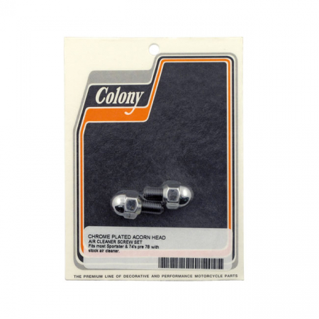 COLONY, 54-78 AIR CLEANER SCREWS. CHROME ACORN