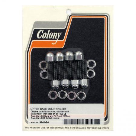 COLONY, TAPPET BLOCK MOUNT KIT. ACORN, CHROME